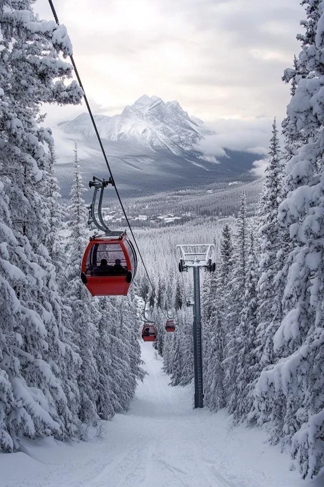 scenic gondola ride in banff, canada